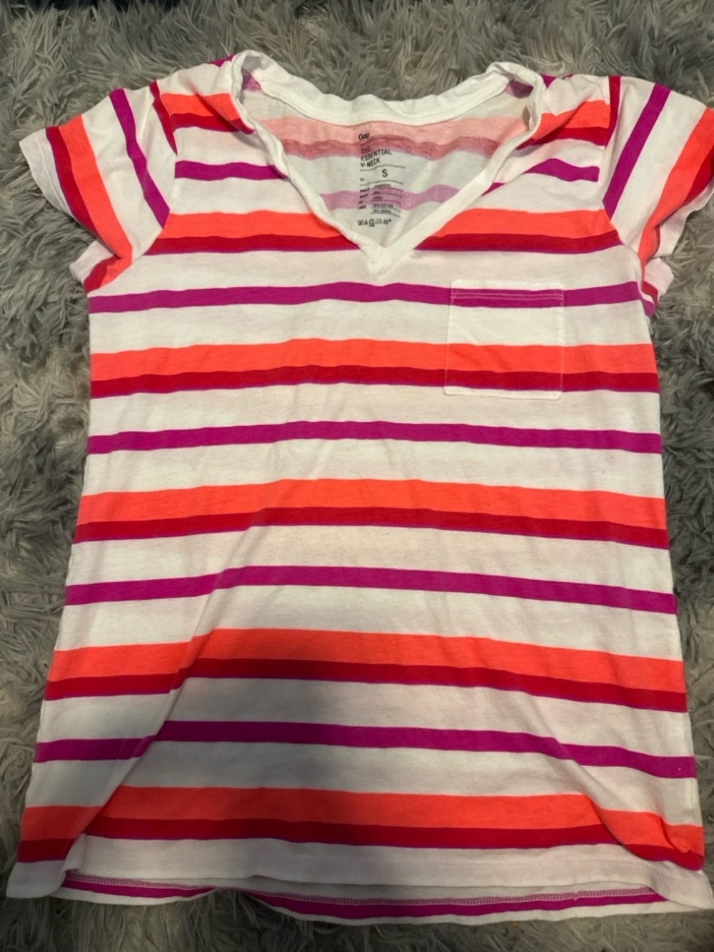 Gap Pink/Orange Stripe Tee (S)